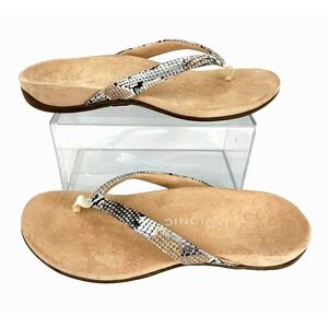 Vionic Leather Sandals Size 11 Shoes Flip Flops 43 LKNU Dillon Boa Flats Thongs